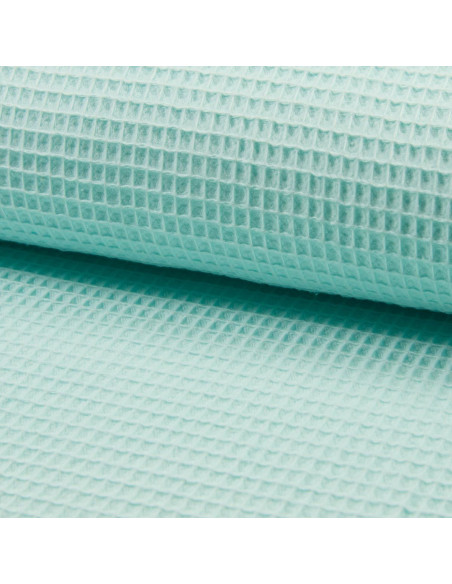 Honeycomb tea towel fabric - Aqua green