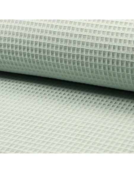Light sage green honeycomb tea towel fabric