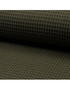 Honeycomb tea towel fabric - Khaki
