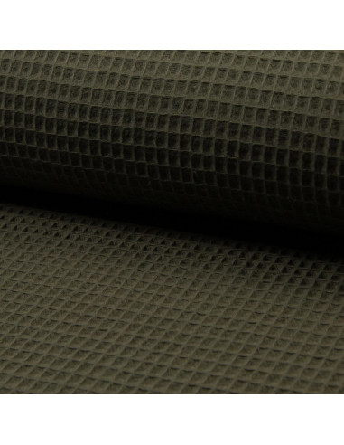 Honeycomb tea towel fabric - Khaki