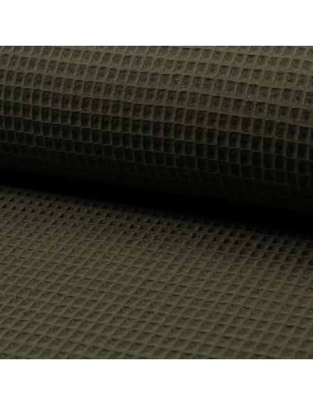 Honeycomb tea towel fabric - Khaki