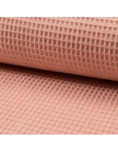 Honeycomb tea towel fabric - Salmon