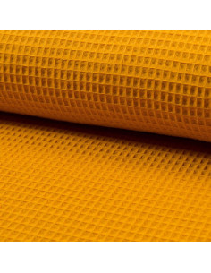 Honeycomb tea towel fabric - Ochre