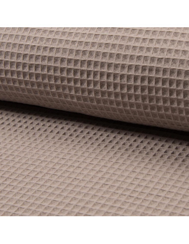 Honeycomb tea towel fabric - Taupe