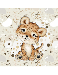 Light sweatshirt fabric panel 40 cm x 50 cm - African Cheetah