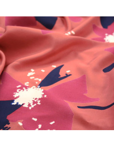 Anémona terracotta viscose poplin fabric - Églantine & Zoé