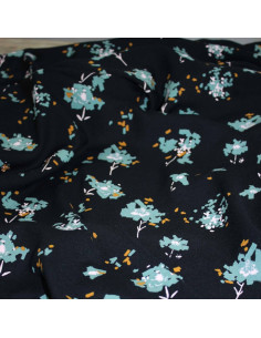 Ocella black licorice viscose crepe fabric - Églantine & Zoé