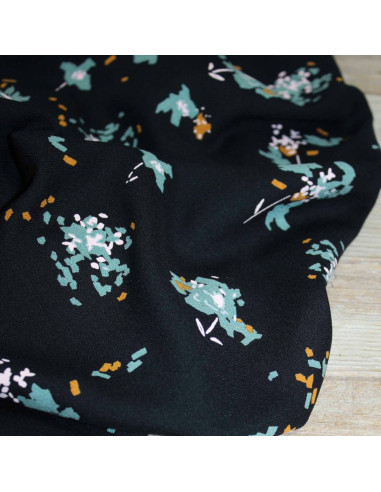 Ocella black licorice viscose crepe fabric - Églantine & Zoé