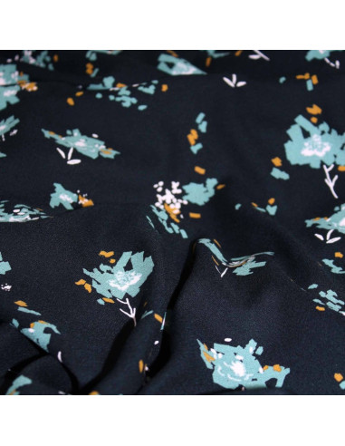 Ocella black licorice viscose crepe fabric - Églantine & Zoé