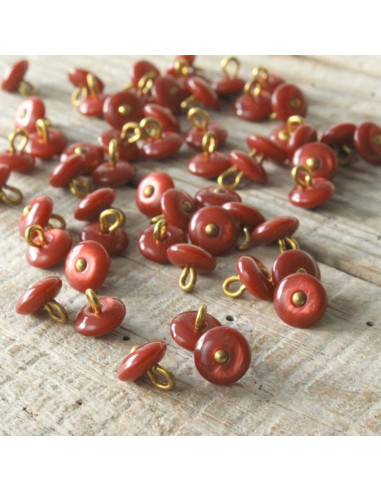 Perla Button - Terracotta