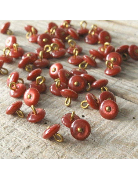 Perla Button - Terracotta