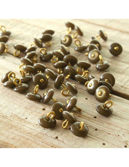 Perla Button - Khaki