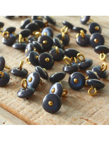 Perla Button - Mineral Blue