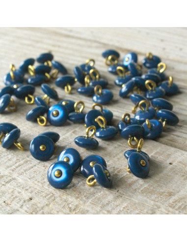 Perla Button - Petrol Blue