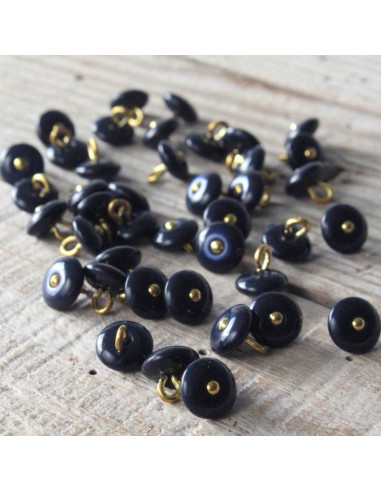 Perla Button - Navy Blue