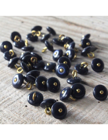 Perla Button - Navy Blue