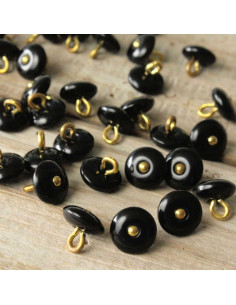 Perla Button - Black