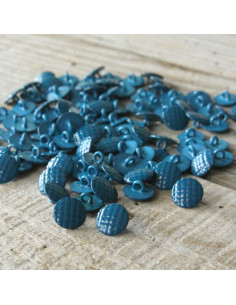 Damier Button - Petrol Blue
