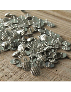 Checkerboard Button - Silver