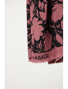 Leia viscose crepe fabric - Rosewood 2