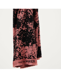 Viscose crepe fabric Shadow Splash - Rosewood