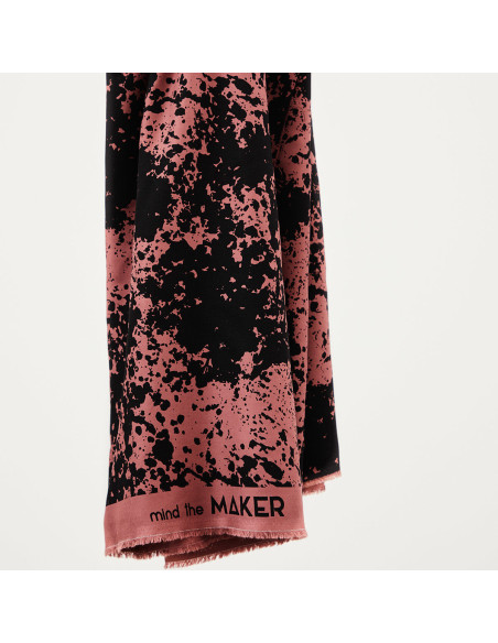 Viscose crepe fabric Shadow Splash - Rosewood