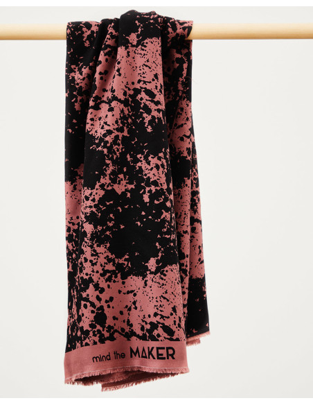 Viscose crepe fabric Shadow Splash - Rosewood