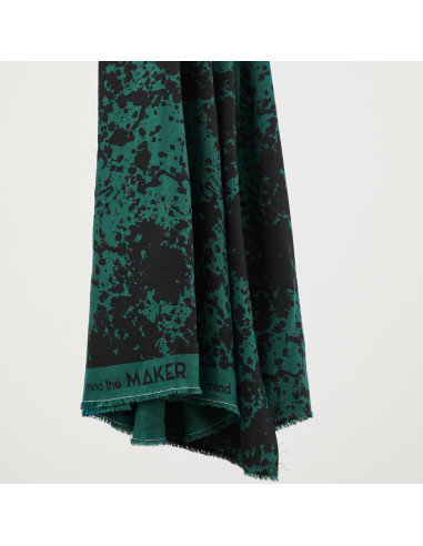 Shadow Splash Viscose Crepe Fabric - Bottle Green