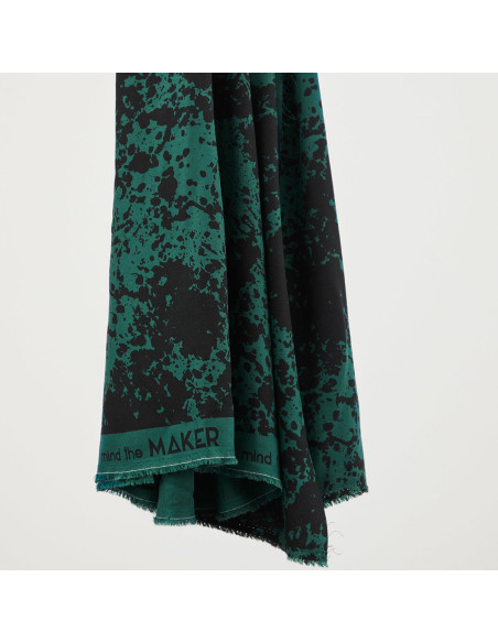 Shadow Splash Viscose Crepe Fabric - Bottle Green