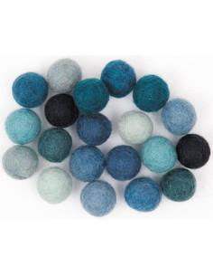 Felt balls - Blue mix