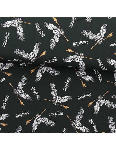 Harry Potter Jersey Fabric - Owl and Broomstick
