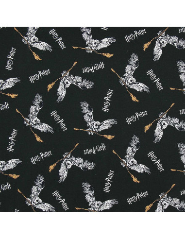 Harry Potter Jersey Fabric - Owl and Broomstick