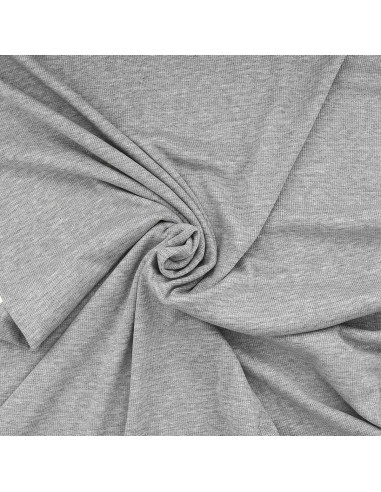 Striped lurex jersey fabric - Gray