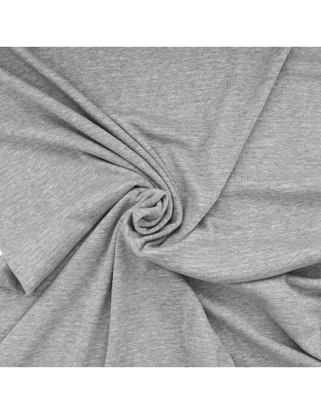 Striped lurex jersey fabric - Gray