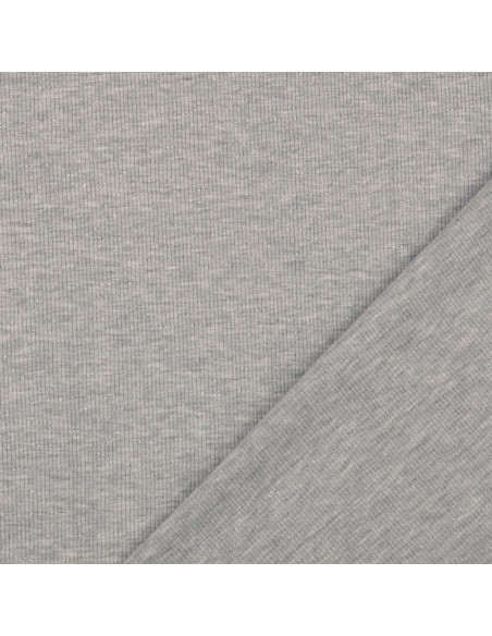 Striped lurex jersey fabric - Gray