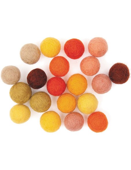 Felt balls - Mixed yellow
