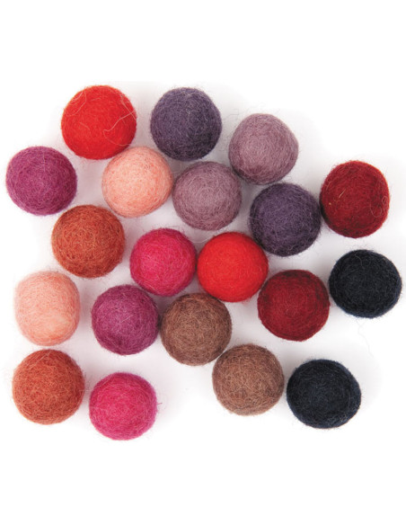 Felt balls - Red mix