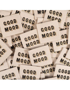 Set of 5 woven labels - Good Mood
