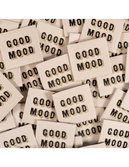 Set of 5 woven labels - Good Mood