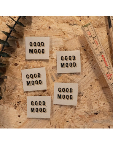 Set of 5 woven labels - Good Mood