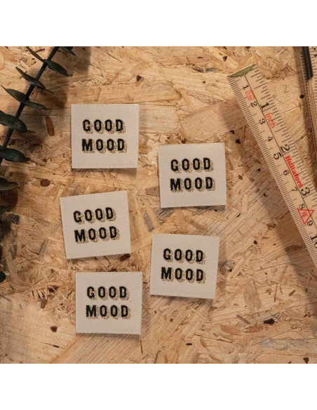 Set of 5 woven labels - Good Mood