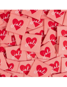 Set of 5 woven labels - Pretty Heart