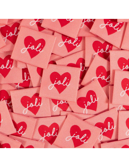 Set of 5 woven labels - Pretty Heart