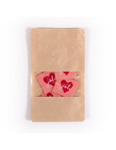 Set of 5 woven labels - Pretty Heart
