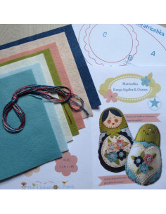 Felt Matryoshka needle and scissors holder kit 2