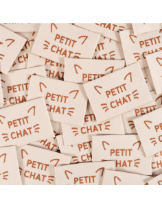 Set of 5 woven labels - Little cat