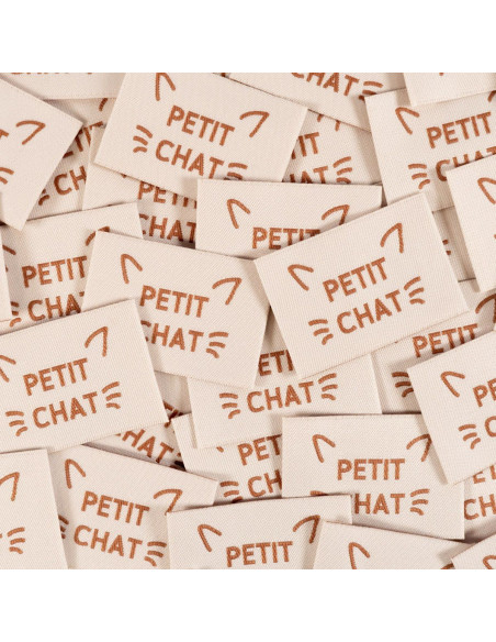 Set of 5 woven labels - Little cat