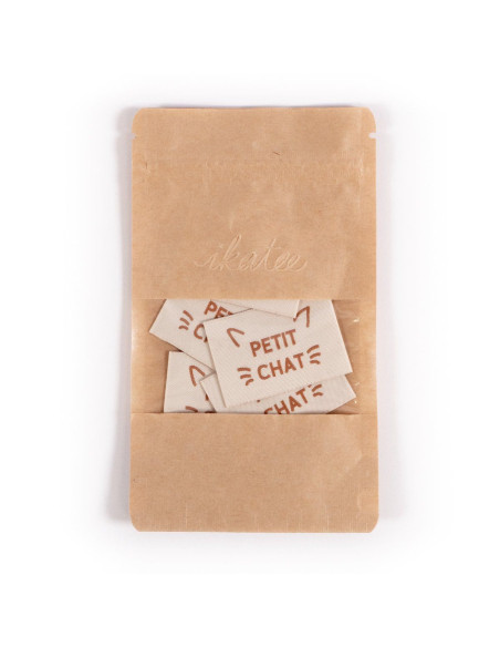 Set of 5 woven labels - Little cat