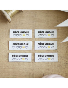 Set of 6 sew-on labels - Unique piece
