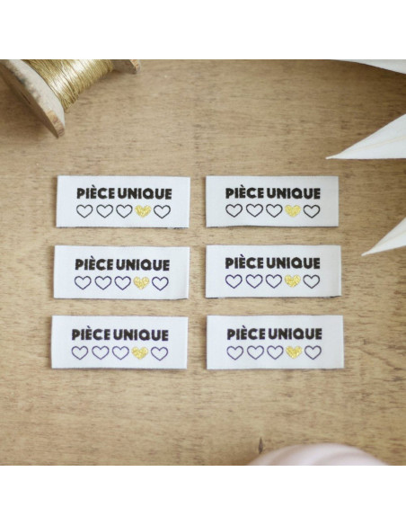 Set of 6 sew-on labels - Unique piece